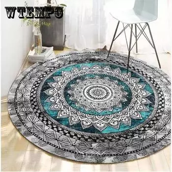 Классический свет Роскошный круглый ковер Кровать Кровать Прикроватная подвесная корзина Кресло-качалка Ленивый диван Гостиная Нескользящий напольный коврик 80 * 80 см / 100 * 100 см 80*80cm