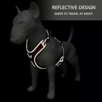 Классический светоотражающий комплект из шлейки и поводка для собак, регулируемый в стиле жилета, взрывозащищенный дизайн, шлейка для собак средних и крупных пород на открытом воздухе M