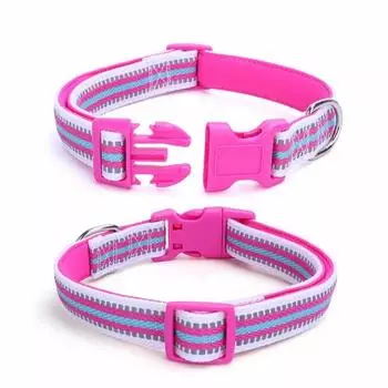 Классический светоотражающий ошейник для собак, разноцветный полосатый ошейник для собак, мягкие регулируемые ошейники для собак средних и больших размеров, идеальный подарок для домашних животных S neck 25-40cm