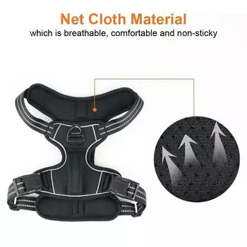 Классический светоотражающий жилет для собак из ткани Оксфорд 1000D с вертикальной ручкой, регулируемые ошейники для больших и средних собак S (Chest 35-63cm)