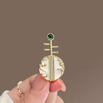 Классический темперамент, национальный стиль, музыкальный инструмент, корсаж, пипа, брошь, высококачественный женский нежный рябчик, маленькая булавка, чонсам