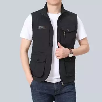Классический тонкий быстросохнущий повседневный жилет для фотосъемки на открытом воздухе, свободный жилет с множеством карманов на весну и осень, жилет большого размера M