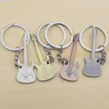 Классический винтажный брелок для ключей в виде скрипки, подвеска для музыкального инструмента, гитара, брелок, подарки black-guitar