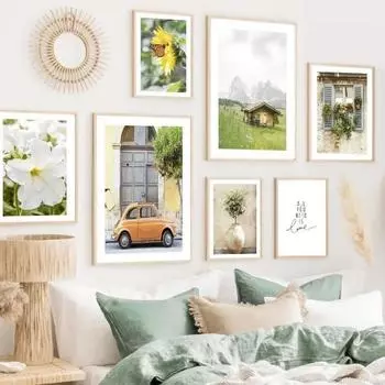 Классический винтажный настенный рисунок с изображением подсолнуха, ромашки, фермы, HD-печать на холсте, постер для гостиной, спальни, декор для дома, неподвластный времени 21cm30cm NoFrame