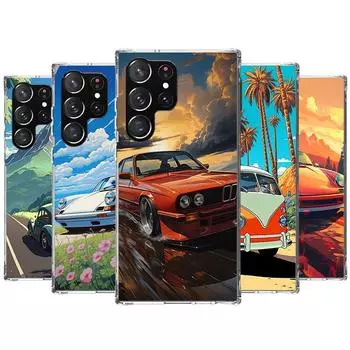 Классический винтажный старый ретро автомобильный чехол для телефона Samsung Galaxy S24 S23 S22 Ultra S21 S20 Fe S10 Plus S10E S9 S8 + Shell Coque Samsung S21