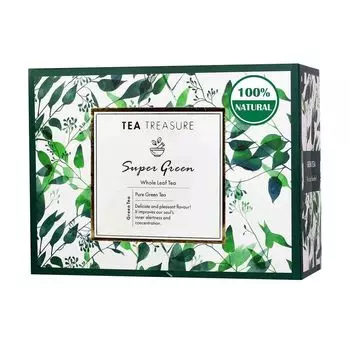 Классический зеленый чай (18 пак, 2 г), Super Green Tea, Tea Treasure