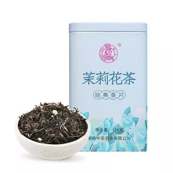 Классический Жасминовый Чай Царь Обезьян Сильный Аромат Рассыпной 125г Маленькая Синяя Жестяная Банка