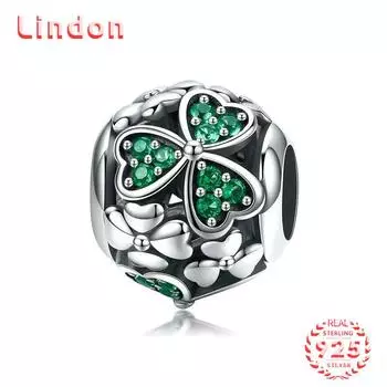 Классический женский браслет из стерлингового серебра 925 пробы, ожерелье, кулон с цирконом, модный подарок зелёный