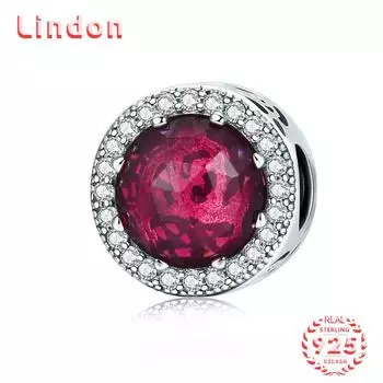 Классический женский браслет из стерлингового серебра 925 пробы, ожерелье, кулон с цирконом, модный подарок красный