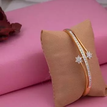 Классический женский браслет-манжета с семью камнями Estele, позолоченный и посеребренный