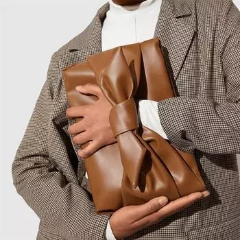 Классический женский клатч-бантик европейского и американского образца: Вместительная, простая, элегантная сумка для подмышек