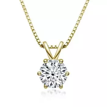 Классический женский кулон с муассанитом 1 карат из стерлингового серебра 925 пробы, ювелирное ожерелье для помолвки, дам, свадебных подарков