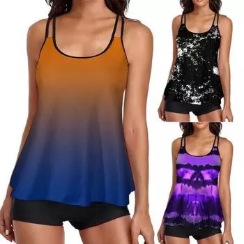 Классический женский купальник из 2 шт./компл., свободный подол, легкий беспроводной женский жилет с разрезом, стильная пляжная одежда для отпуска L красный