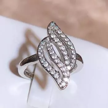 Классическое 925 посеребренное кольцо с перьями из циркония AAAA для женщин, роскошное серебряное кольцо с кристаллами CZ, элегантные женские кольца, классические ювелирные изделия Resizable белый