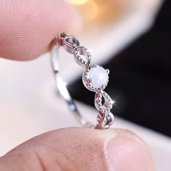 Классическое элегантное кольцо с опалом для женщин, серебряное обручальное кольцо, нежные ювелирные изделия, подарок 5 серебряный