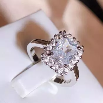 Классическое белое кольцо из циркония класса ААА для женщин, квадратное желтое цирконие, ювелирное изделие, позолоченное серебром 925 пробы, индивидуальное кольцо, свадебные украшения Resizable