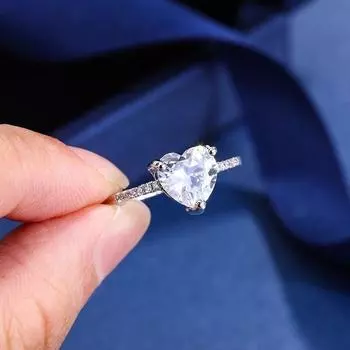 Классическое блестящее кольцо с большим цирконом в форме сердца, женские ювелирные изделия, кольцо для невесты, свадьбы, вечной любви, женские ювелирные кольца для женщин 6