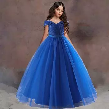 Классическое черно-красное кружевное атласное длинное элегантное платье Изысканное вечернее свадебное платье для девочек 120 персиковый/розовый