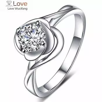 Классическое цветущее кольцо с четырьмя листьями травы из циркония, 18-каратное золотое кольцо с цирконием, женское предложение руки и сердца из циркония, платиновое кольцо с цирконием