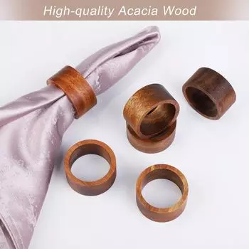 Классическое деревянное кольцо для салфеток, натуральный деревенский деревянный дизайн, кольца для салфеток, посуда для свадебной вечеринки, кейтеринга, рождественское украшение