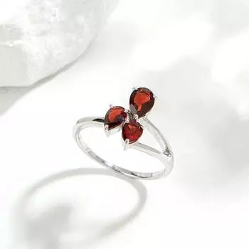 Классическое дизайнерское кольцо для женщин, стерлинговое серебро 925 пробы, натуральный гранат, январский камень, аниме, модная помолвка, хороший подарок US RING SIZE:7# красный