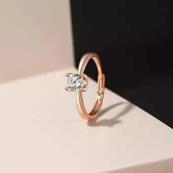 Классическое французское кольцо с цирконием для женщин, предложение руки и сердца, индивидуальное открытое обручальное кольцо для пары