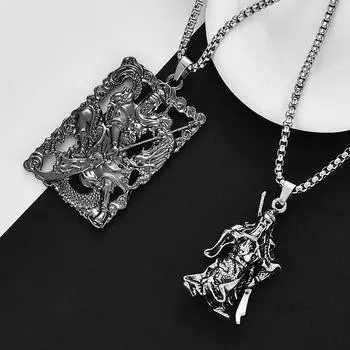 Классическое индивидуальное желтое соломенная шляпа для мальчика, ожерелье с подвеской для мужчин, трендовый плащ в стиле панк, ювелирные изделия с подвеской для мальчика