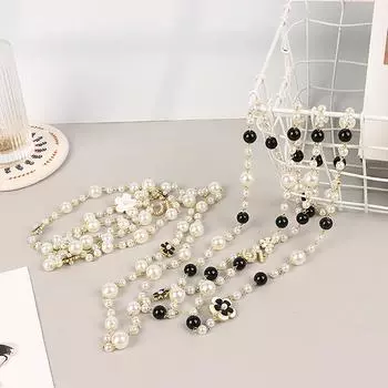 Классическое изысканное длинное ожерелье из жемчуга для свитера, женская вечеринка, свадебные украшения