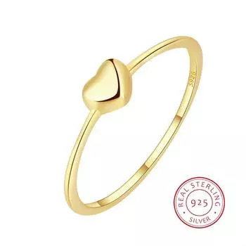 Классическое кольцо для пары из золота 18 карат Little Fat All-Love Mood для женщин, подарочные украшения на день Святого Валентина, ювелирные изделия, кольца из стерлингового серебра 925 пробы для женщин 6 жёлтый