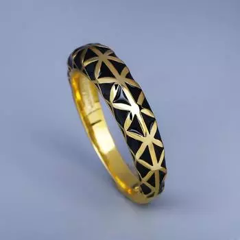 Классическое кольцо для женщин, двухцветное кольцо из черного золота, геометрическое кольцо, простое обручальное кольцо с черным бриллиантом для вечеринки, женские украшения 6 чёрный