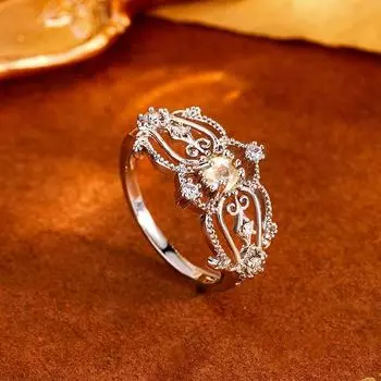 Классическое кольцо для женщин с неправильной геометрией, блестящие высококачественные ювелирные изделия, подарок на годовщину дня рождения, аксессуары, обручальные кольца 6 белый