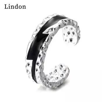 Классическое кольцо из медного сплава Lindon, женские ювелирные изделия, подарок на свадьбу и вечеринку чёрный