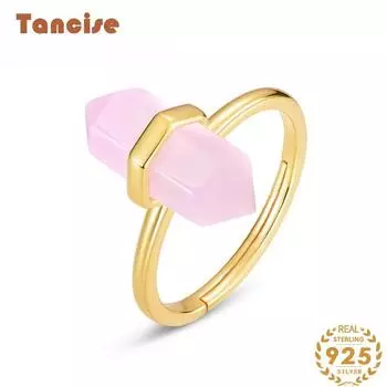 Классическое кольцо из стерлингового серебра 925 пробы 925 пробы, 16*6, розовое кварцевое кольцо, женские украшения, свадебный подарок, вечеринка розовый