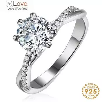 Классическое кольцо из стерлингового серебра 925 пробы с драгоценными камнями муассанитами цвета D 6,5 мм для женщин, помолвка, свадьба, вечеринка, подарок 5