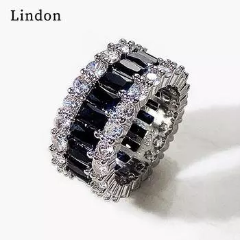 Классическое кольцо Lindon для женщин с цирконом круглой формы, подарок на свадьбу, размер 6-10 6