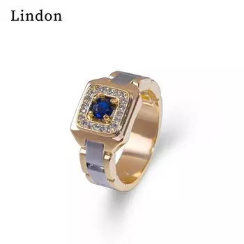 Классическое кольцо Lindon для женщин с цирконом круглой формы, подарок на свадьбу, размер 6-10 6 золотой