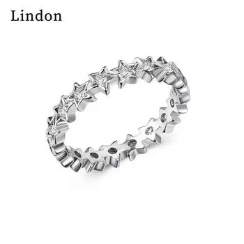 Классическое кольцо Lindon для женщин с цирконом круглой формы, подарок на свадьбу, размер 6-10 6 серебряный