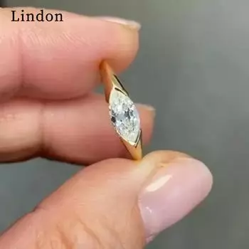 Классическое кольцо Lindon для женщин с цирконом круглой формы, подарок на свадьбу, размер 6-10 6 золотой