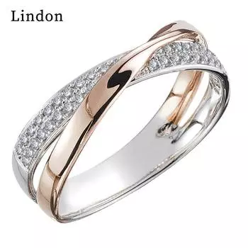 Классическое кольцо Lindon для женщин с цирконом круглой формы, подарок на свадьбу, размер 6-10 5