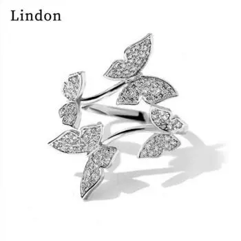 Классическое кольцо Lindon для женщин с цирконом круглой формы, подарок на свадьбу, размер 6-10 серебряный