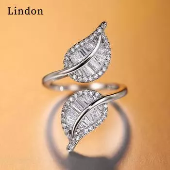 Классическое кольцо Lindon для женщин с цирконом круглой формы, подарок на свадьбу серебряный