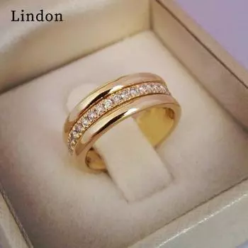 Классическое кольцо Lindon для женщин с цирконом круглой формы, подарок на свадьбу, размер 6-10 5