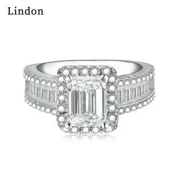 Классическое кольцо Lindon для женщин с цирконом круглой формы, подарок на свадьбу, размер 6-10 6 серебряный