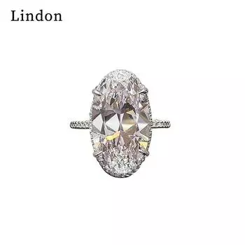 Классическое кольцо Lindon для женщин с цирконом круглой формы, подарок на свадьбу, размер 6-10 6 серебряный