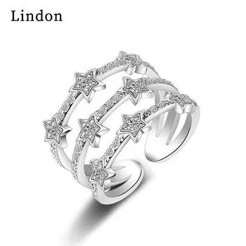 Классическое кольцо Lindon из медного сплава с цирконием, женские ювелирные изделия, свадебный подарок для вечеринки серебряный