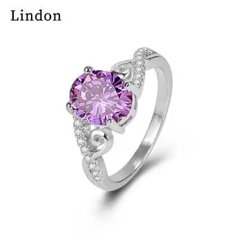 Классическое кольцо Lindon из медного сплава с цирконием, женские ювелирные изделия, свадебный подарок для вечеринки 6 серебряный