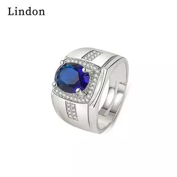 Классическое кольцо Lindon из медного сплава с цирконом, ювелирные изделия для джентльменов, свадебное обещание, подарок для вечеринки серебряный