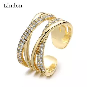 Классическое кольцо Lindon из медного сплава с цирконием, женские ювелирные изделия, свадебный подарок для вечеринки серебряный