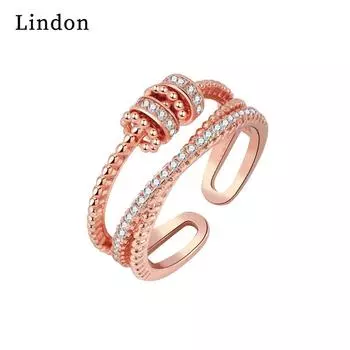Классическое кольцо Lindon из медного сплава с цирконием, женские ювелирные изделия, свадебный подарок для вечеринки серебряный