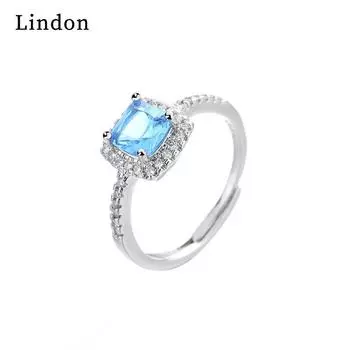 Классическое кольцо Lindon из медного сплава с цирконием, женские ювелирные изделия, свадебный подарок для вечеринки красный